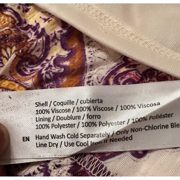 Band of the Free Liliane Paisley Tiered Maxi Dress Sz Small Purple & Cream - Picture 8 of 10